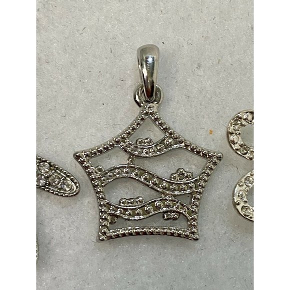 Lot of 3 Silver Tone Rhinestone Pendant Sophia - Picture 6 of 11